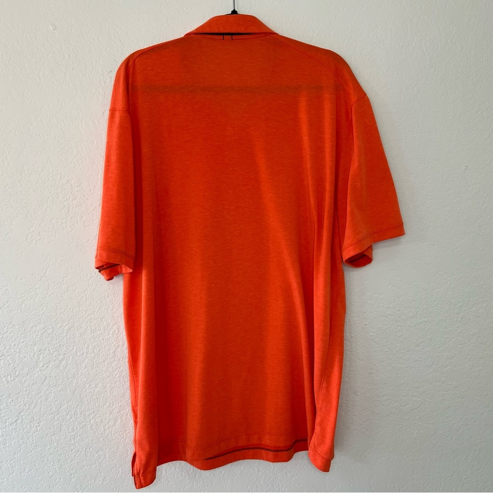 Men’s Nike Golf Standard Dri-Fit Orange Polo Shirt Men’s Size XXL Subtle Stripe - Picture 3 of 8